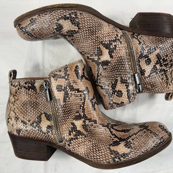 Lucky Brand Basel Snake Python Ankle Boots Booties size 9.5 - Picture 8 of 12